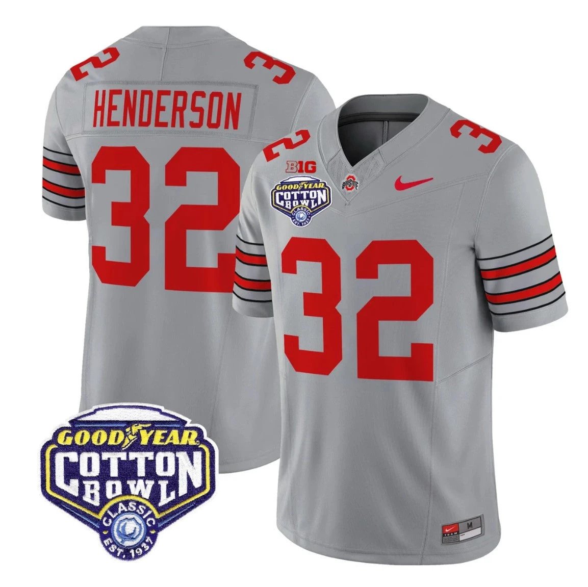 Treveyon Henderson Jersey #32 Ohio State Heritage Stripe 2025 Cotton Bowl by My Store NCAA Football Jerseys