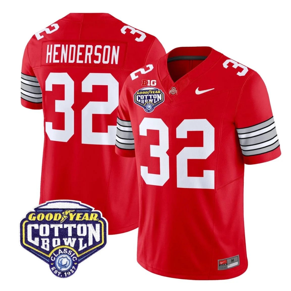 Treveyon Henderson Jersey #32 Ohio State Heritage Stripe 2025 Cotton Bowl by My Store NCAA Football Jerseys