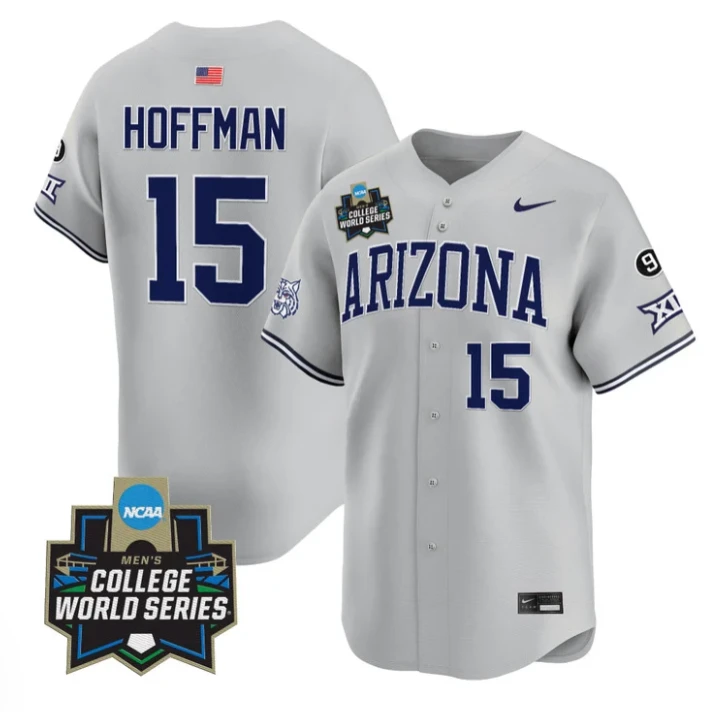 Trevor Hoffman Jersey #15 Arizona Wildcats 2025 World Series Stitched Gray by My Store