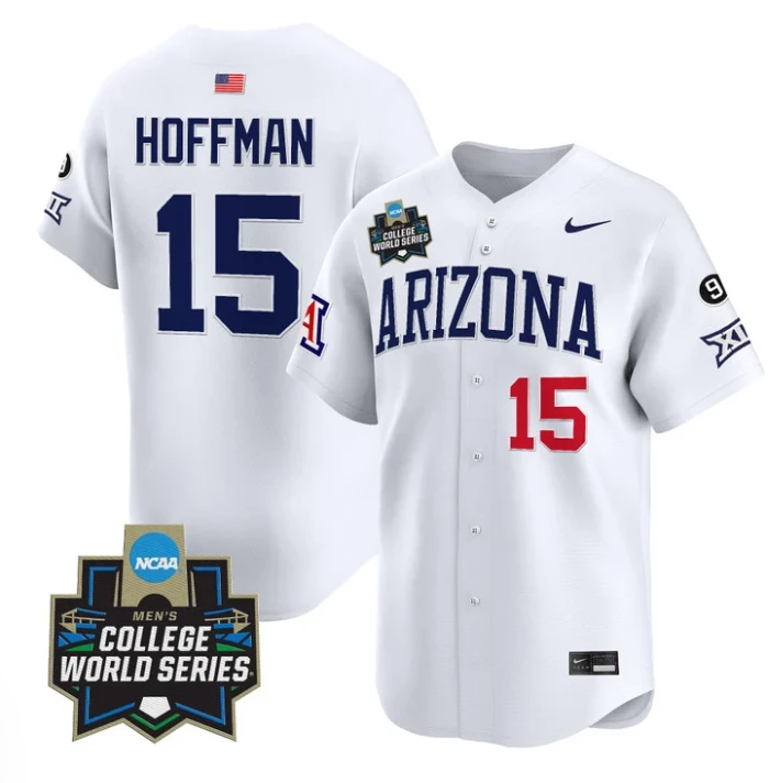 Trevor Hoffman Jersey #15 Arizona Wildcats 2025 World Series Stitched White by My Store