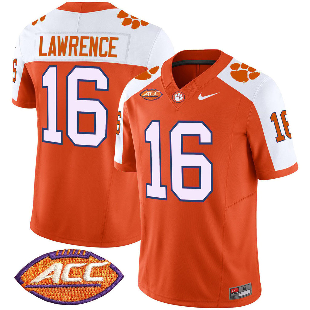 Trevor Lawrence Jersey #16 Clemson Tigers 2025 Vapor Limited Stitched Orange Alter by My Store NCAA Football Jerseys