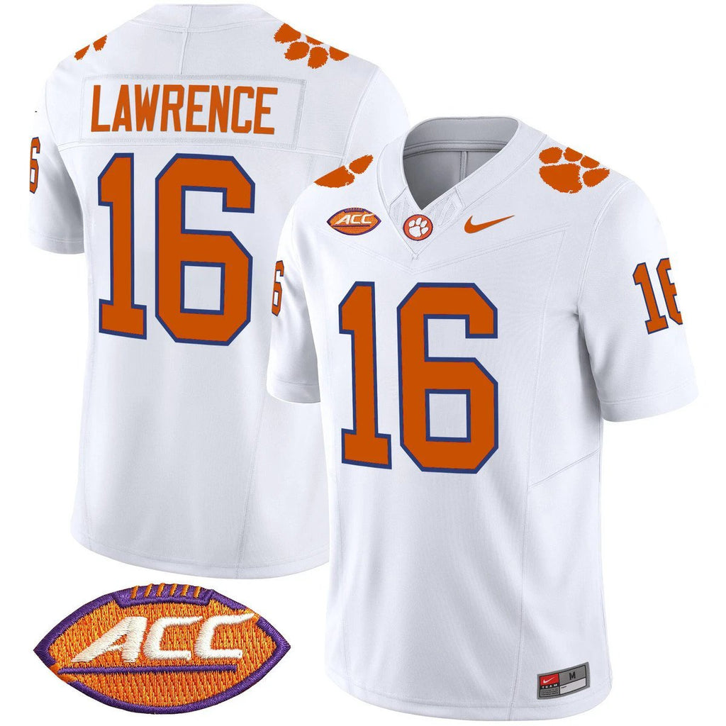 Trevor Lawrence Jersey #16 Clemson Tigers 2025 Vapor Limited Stitched White by My Store NCAA Football Jerseys