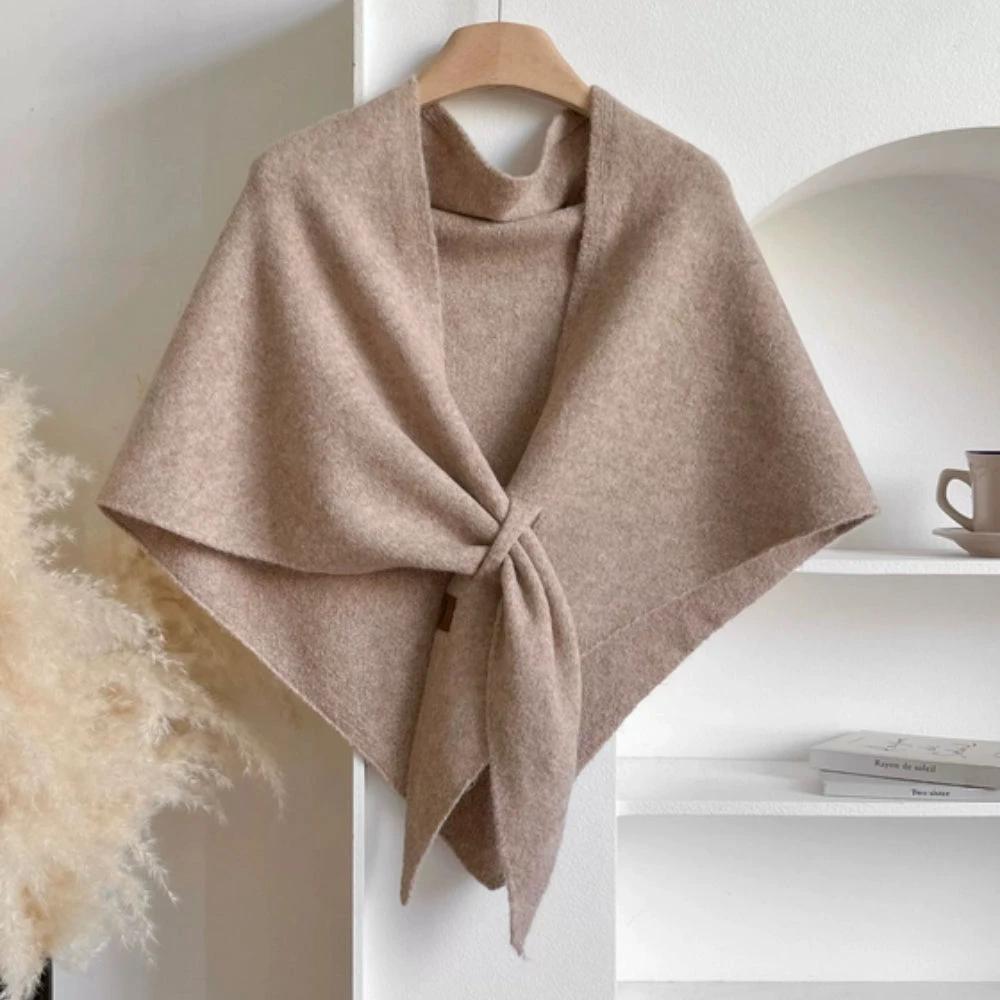 Triangle Soft Poncho Shawl Cape by Casa & Beyond