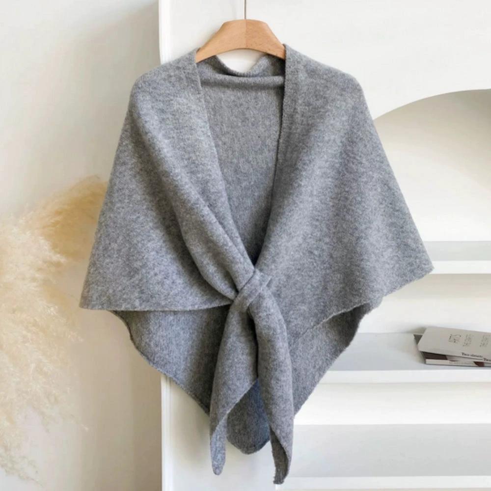 Triangle Soft Poncho Shawl Cape by Casa & Beyond
