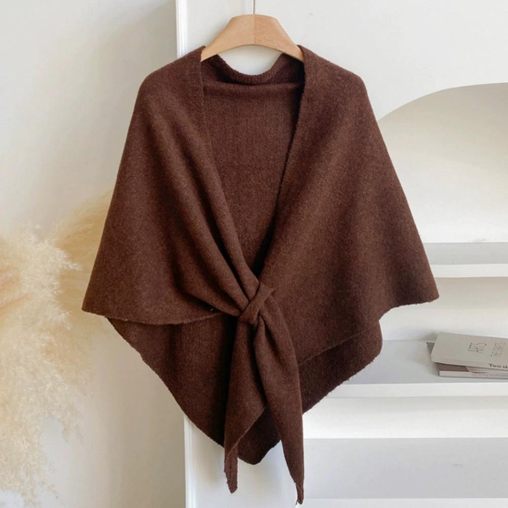 Triangle Soft Poncho Shawl Cape by Casa & Beyond