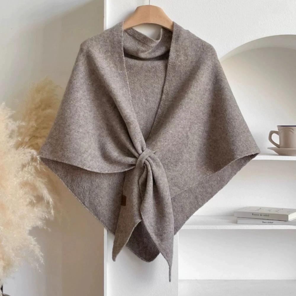 Triangle Soft Poncho Shawl Cape by Casa & Beyond