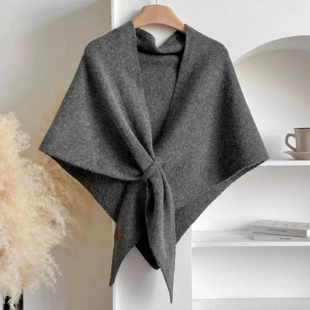 Triangle Soft Poncho Shawl Cape by Casa & Beyond