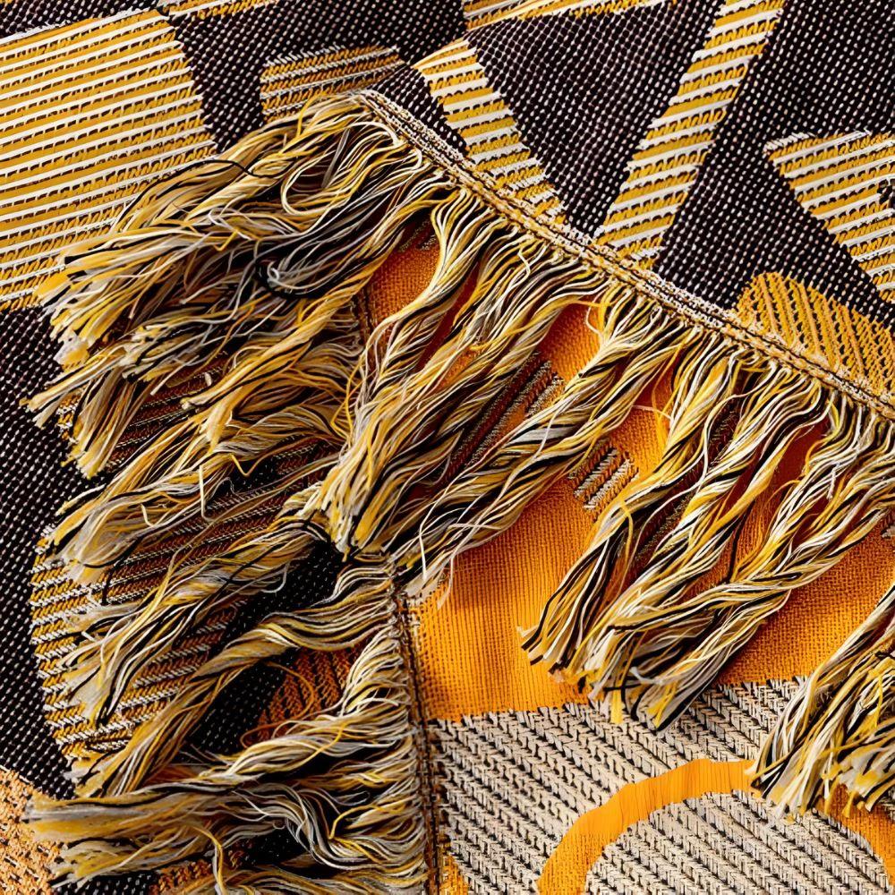 Tribal Patchwork Reversible Tassel Cotton Blanket by Casa & Beyond