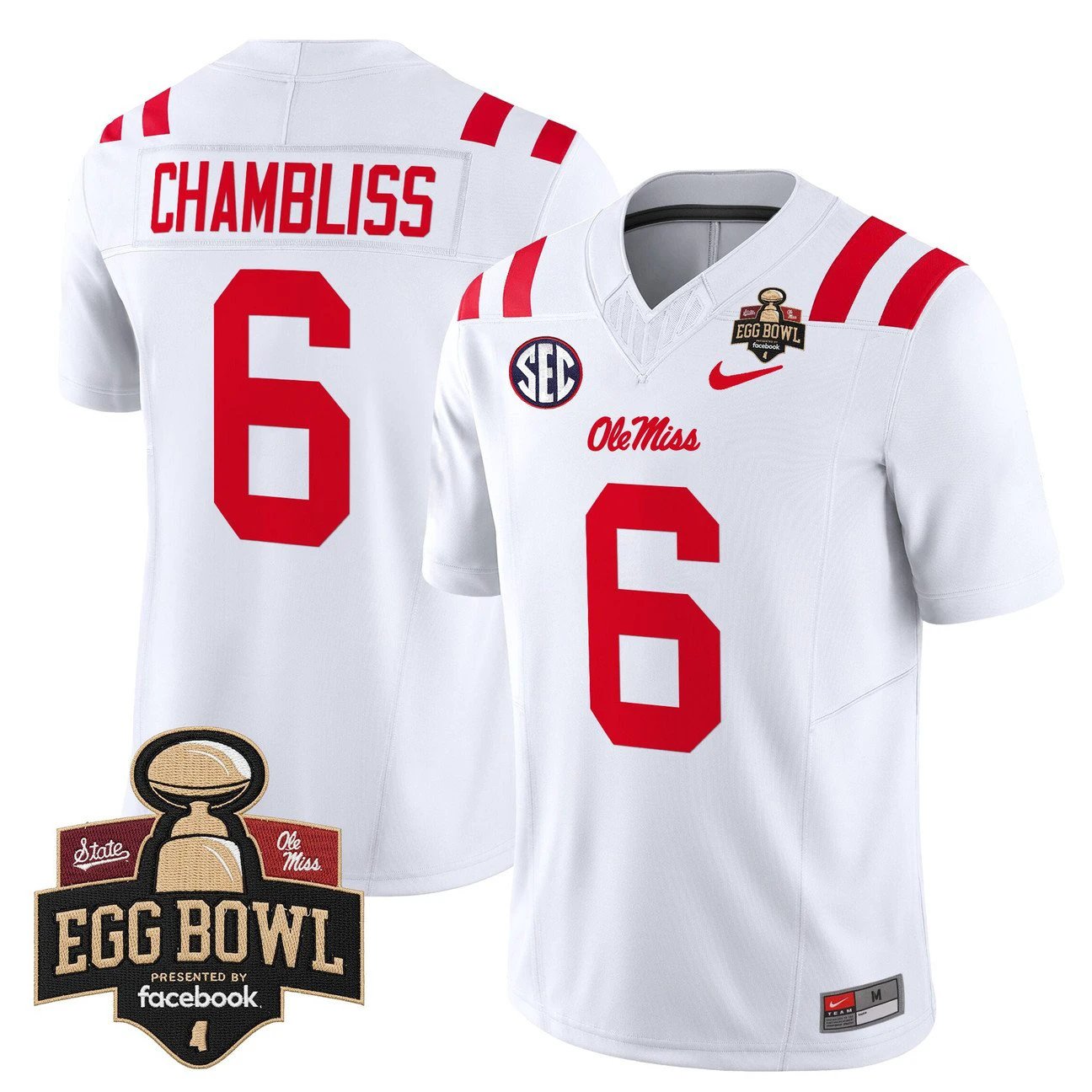 Trinidad Chambliss Jersey #6 Ole Miss Rebels 2025 Egg Bowl Stitched by My Store NCAA Football Jerseys