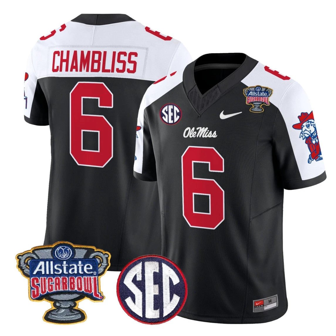Trinidad Chambliss Jersey #6 Ole Miss Rebels 2026 Sugar Bowl Stitched by My Store NCAA Football Jerseys
