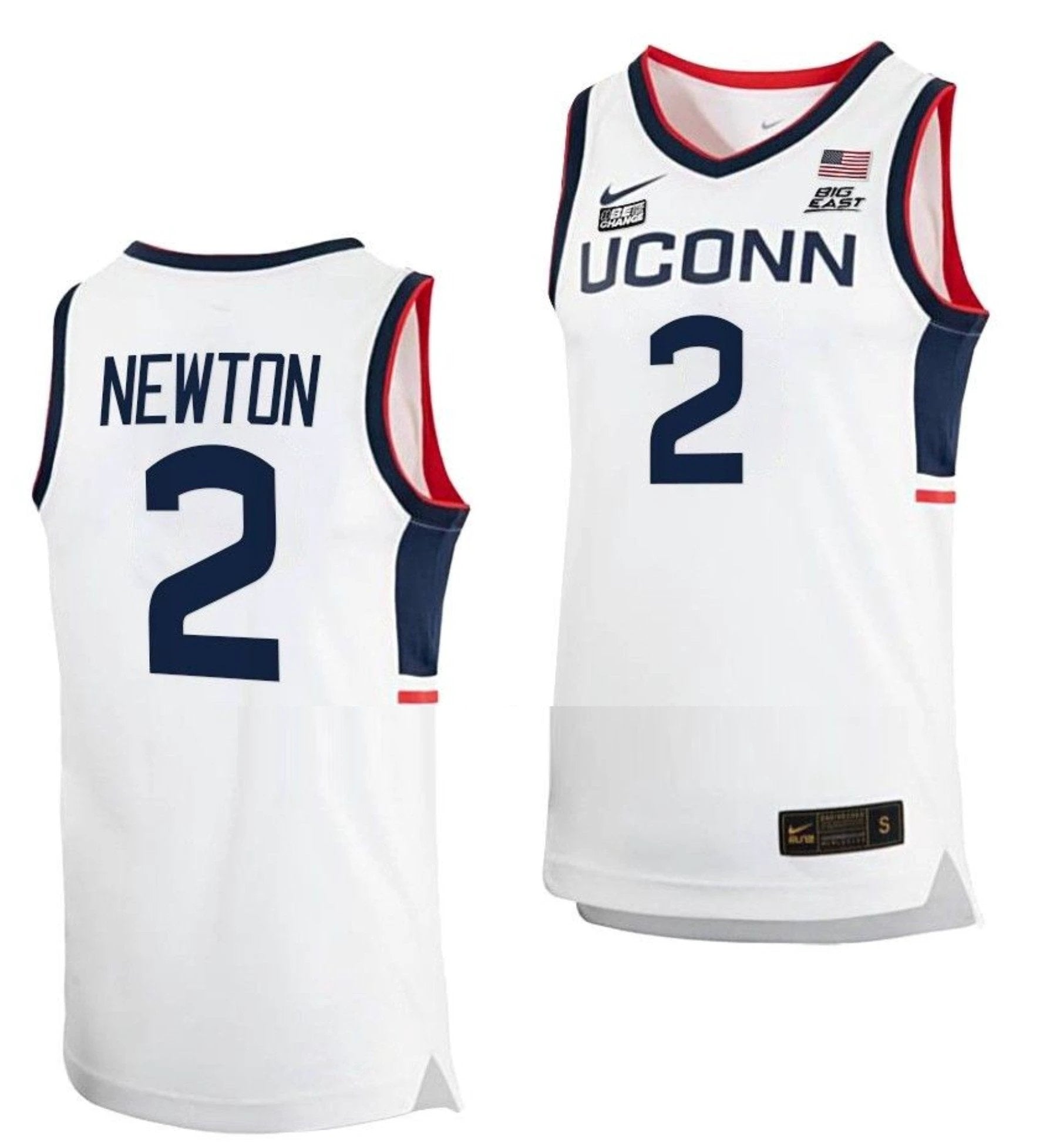 Tristen Newton Jersey UConn Huskies College Basketball White Replica #2 by My store basketball