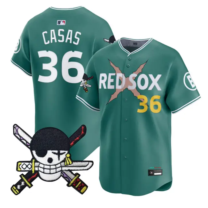 Triston Casas Jersey #36 Boston Red Sox One Piece Zoro Patch Stitched by My Store