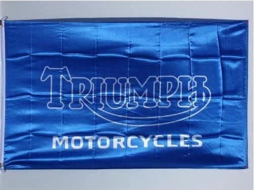Triumph Motorcycle Flag Blue 3X5 Ft Polyester Banner USA 90x150cm by flagsjustdoit