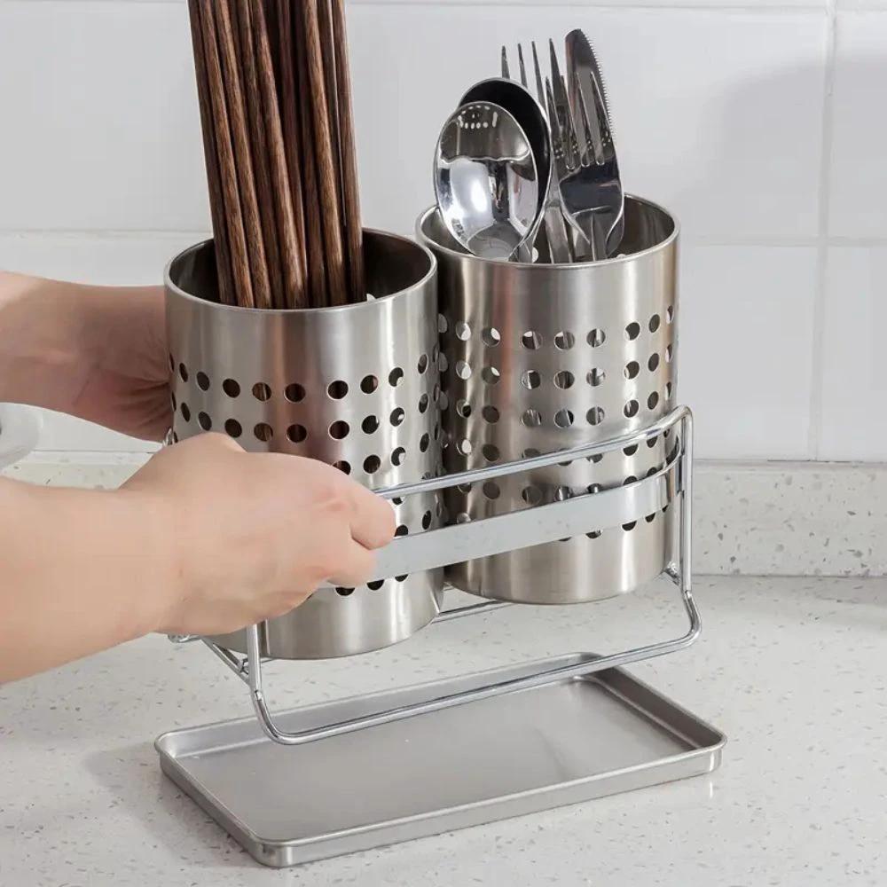Trivent Stainless Kitchen Cutlery Organizer by Casa & Beyond