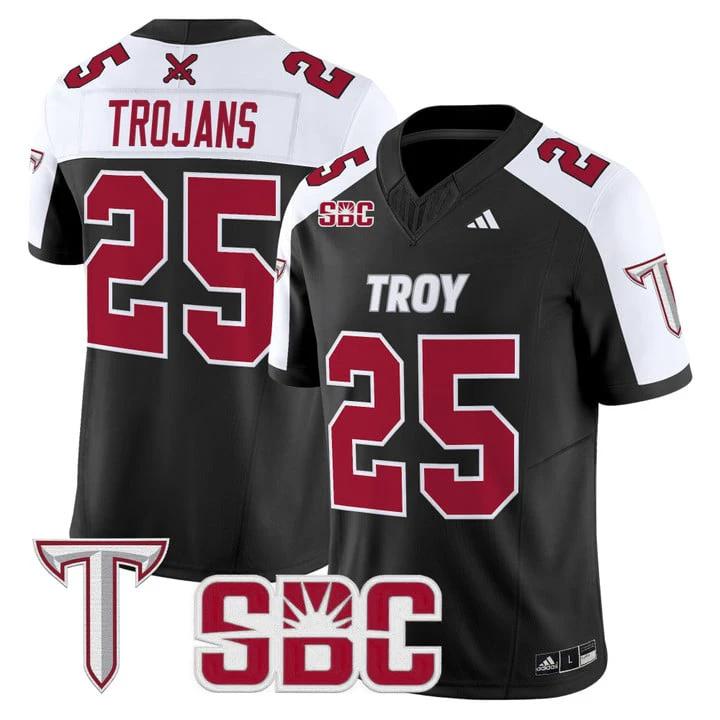 Trojans Jersey #25 Troy Trojans 2025 Vapor Limited Stitched by My Store NCAA Football Jerseys
