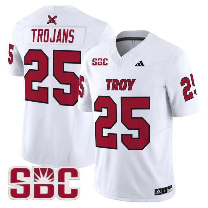 Trojans Jersey #25 Troy Trojans 2025 Vapor Limited Stitched by My Store NCAA Football Jerseys