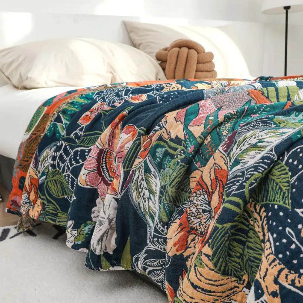 Tropic Twilight Cotton Blanket by Casa & Beyond