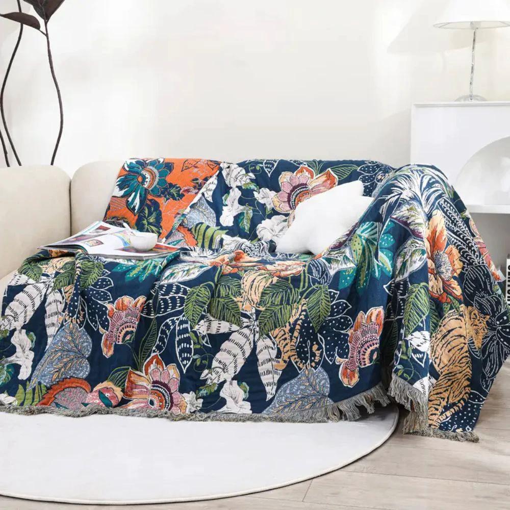 Tropic Twilight Cotton Blanket by Casa & Beyond