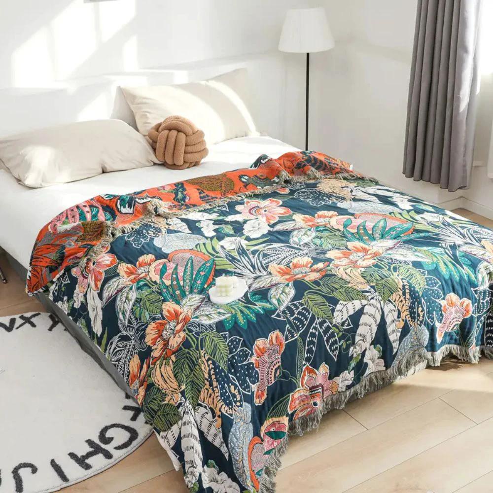 Tropic Twilight Cotton Blanket by Casa & Beyond