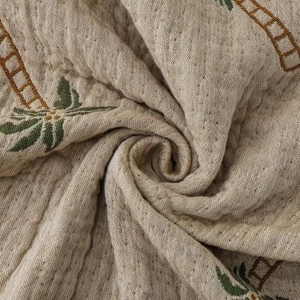 Tropical Palm Tree Reversible Cotton Blanket by Casa & Beyond
