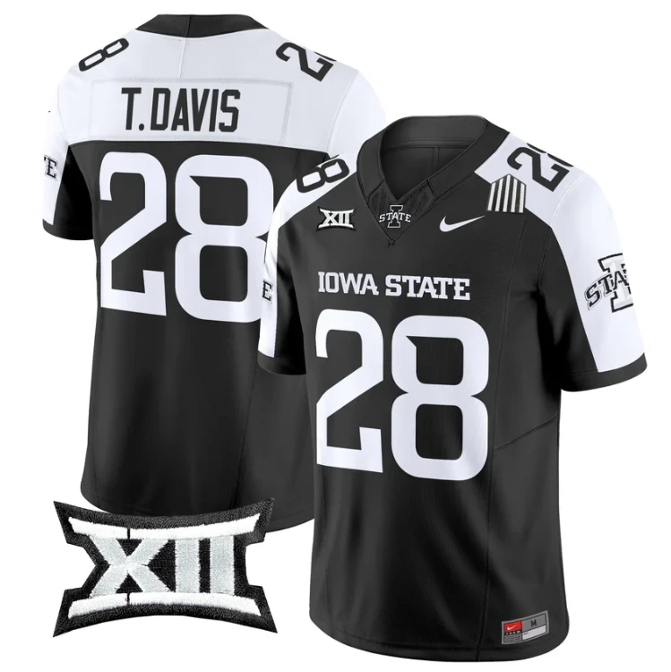Troy Davis Jersey #28 Iowa State Cyclones 2025 Limited Stitched Black Alter by My Store NCAA Football Jerseys