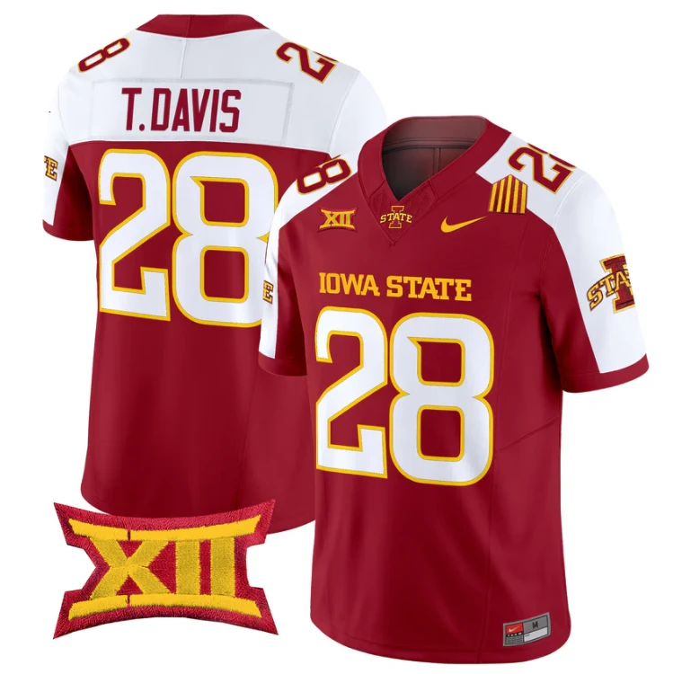 Troy Davis Jersey #28 Iowa State Cyclones 2025 Limited Stitched Cardinal Alter by My Store NCAA Football Jerseys