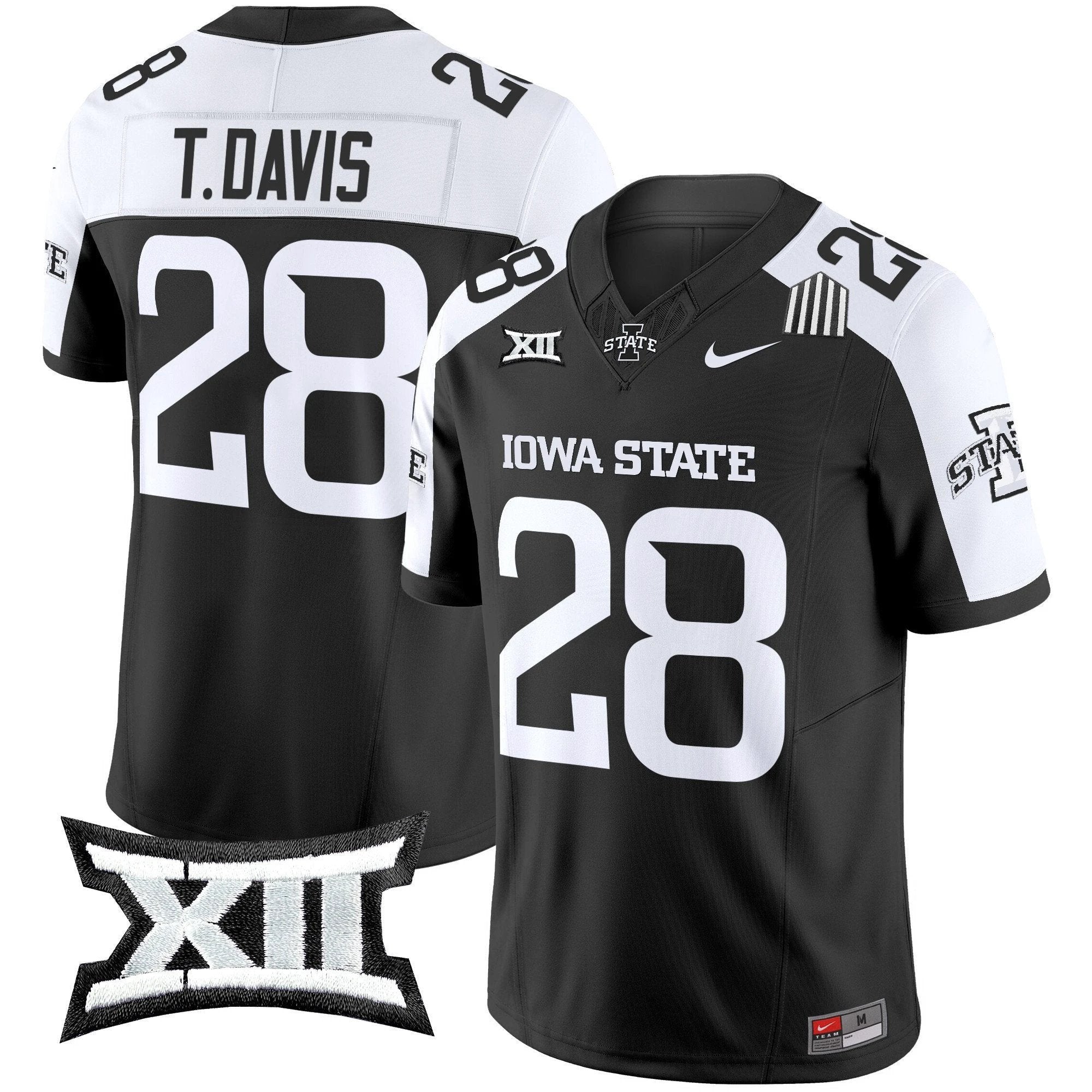 Troy Davis Jersey #28 Iowa State Cyclones 2025 Stitched Black Alternate by My Store