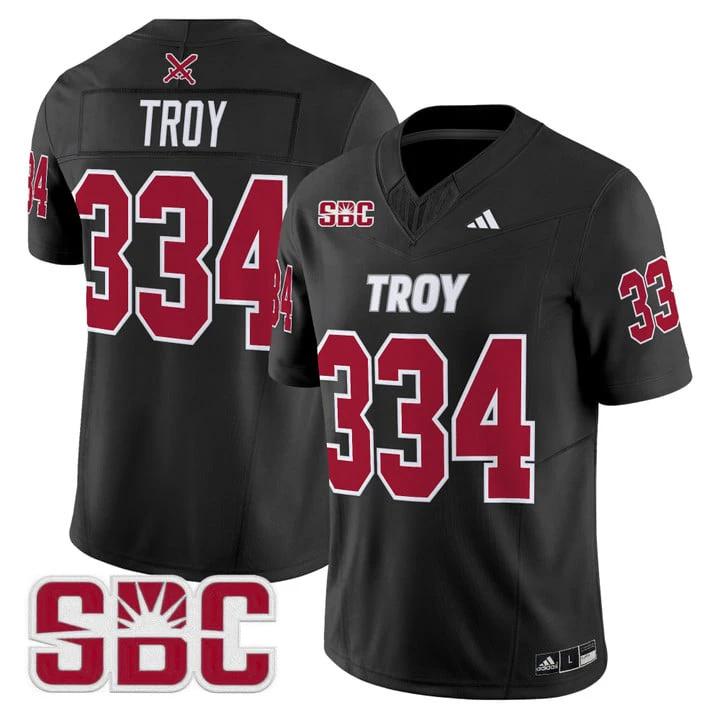 Troy Jersey #334 Troy Trojans 2025 Vapor Limited Stitched by My Store NCAA Football Jerseys