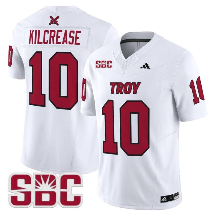 Tucker Kilcrease Jersey #10 Troy Trojans 2025 Vapor Limited Stitched by My Store NCAA Football Jerseys