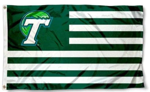 Tulane Green Wave Sport USA Flag 3X5ft Banner Polyester with 2 Brass Grommets by flagsjustdoit