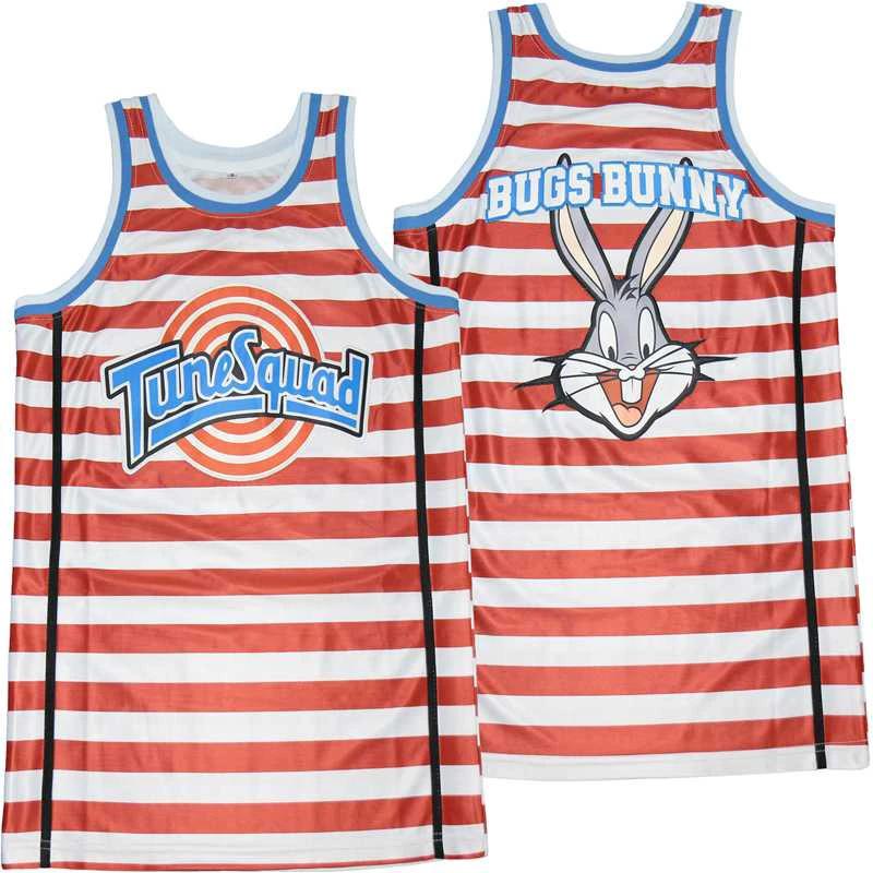 Tunesquad Striped Bugs Bunney Movie Basketball Jersey by My store basketball