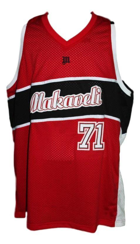 Tupac Shakur Jersey #71 Makaveli Hip Hop Custom Basketball Red by My store basketball