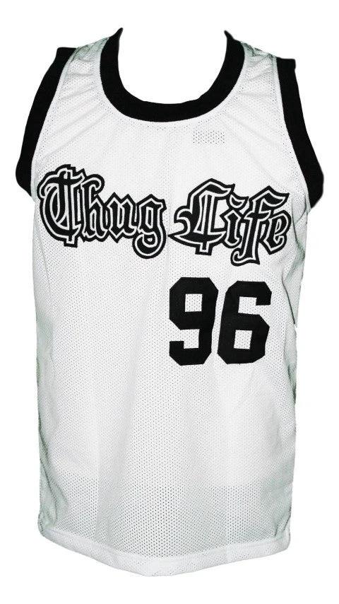 Tupac Shakur Jersey #96 Thug Life Custom Basketball White by My store basketball
