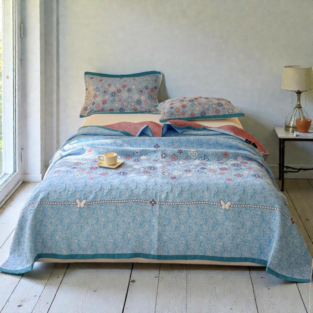Turquoise Floral Glam Gauze Blanket by Casa & Beyond