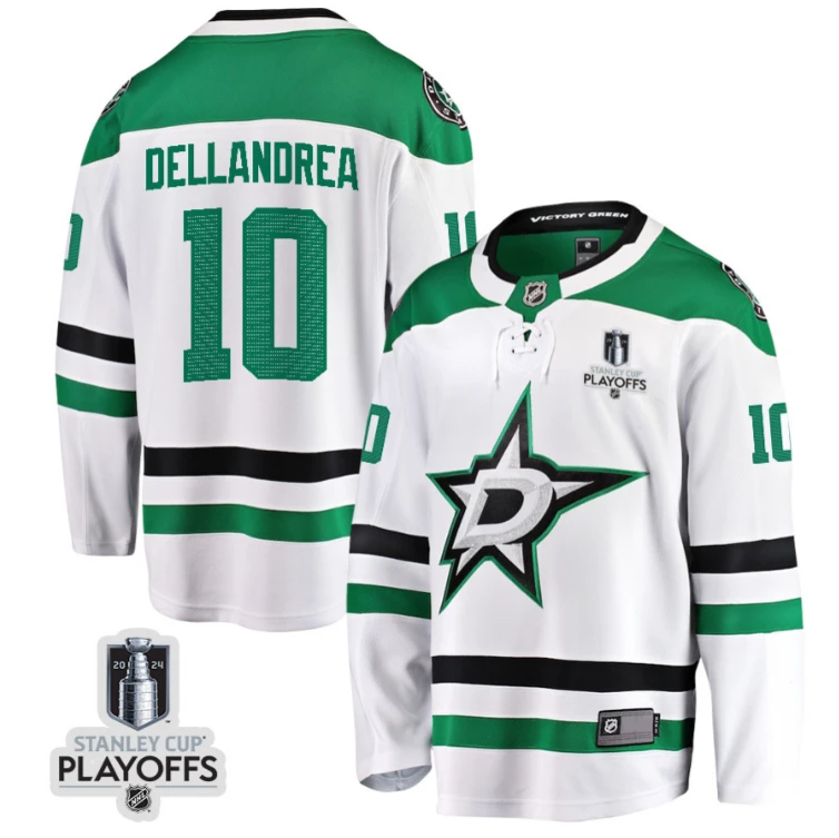Ty Dellandrea 10 Dallas Stars 2024 NHL Playoffs Patch Away Breakaway Jersey - Men by Hockey David