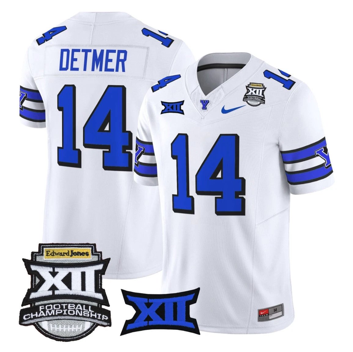 Ty Detmer Jersey #14 BYU Cougars 2025 Big 12 Championship Stitched 1996 Throwback by NCAA Football Jersey