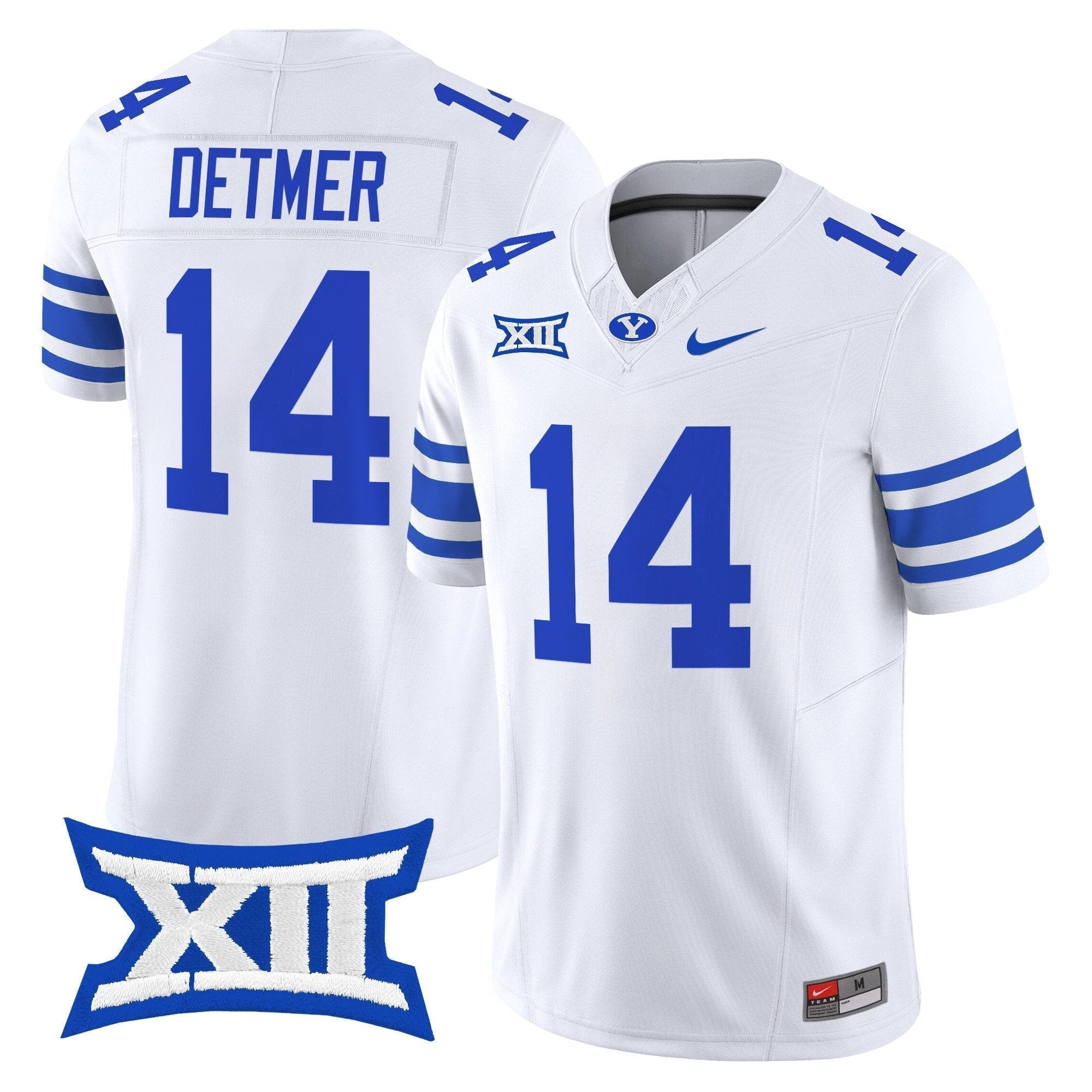 Ty Detmer Jersey #14 BYU Cougars 2025 Vapor Limited Stitched White by NCAA Football Jersey