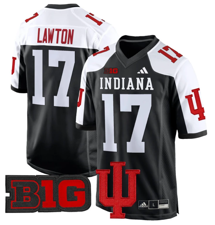 Ty Son Lawton Jersey #17 Indiana Hoosiers 2024 Game V2 Football Black Alternate by My Store