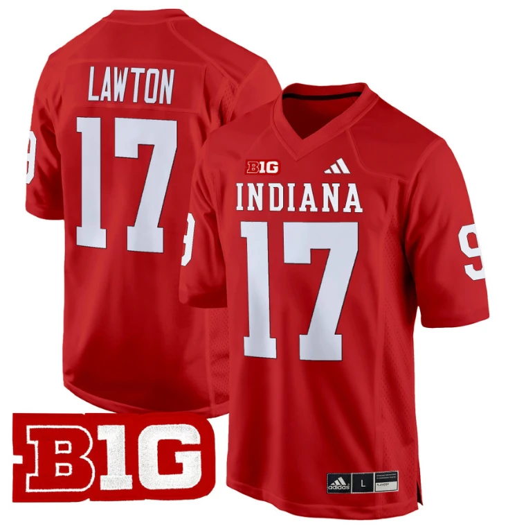 Ty Son Lawton Jersey #17 Indiana Hoosiers 2024 Game V2 Football Crimson by My Store
