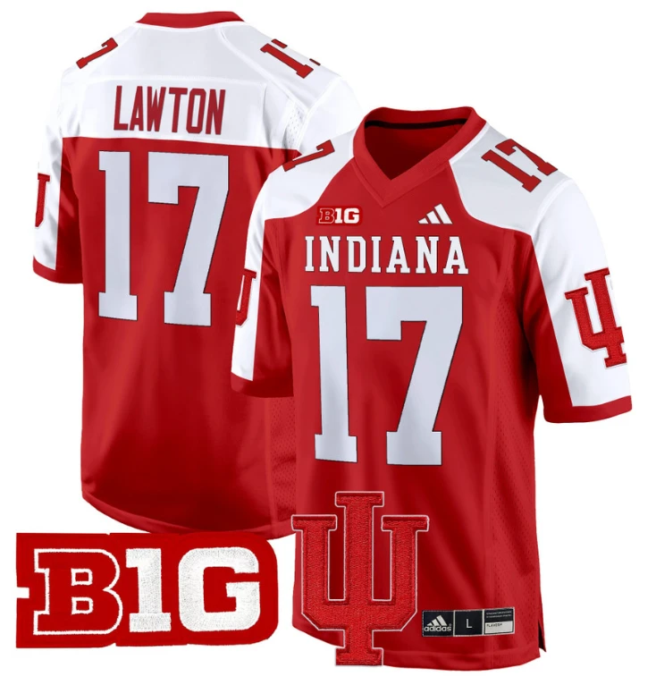 Ty Son Lawton Jersey #17 Indiana Hoosiers 2024 Game V2 Football Crimson Alternate by My Store