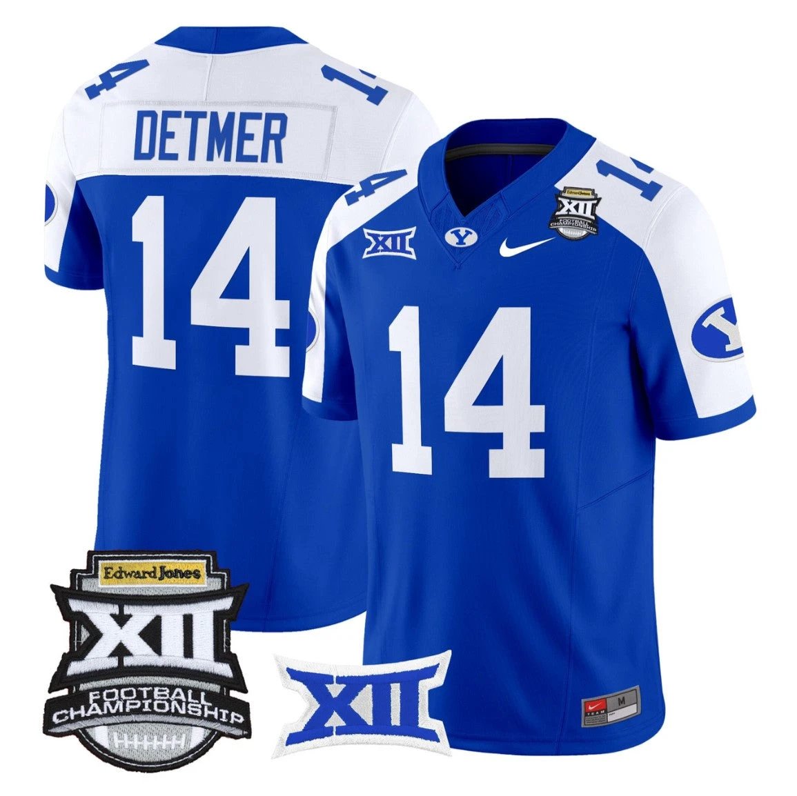 Ty Detmer Jersey #14 BYU Cougars 2025 Big 12 Championship Stitched by My Store NCAA Football Jerseys