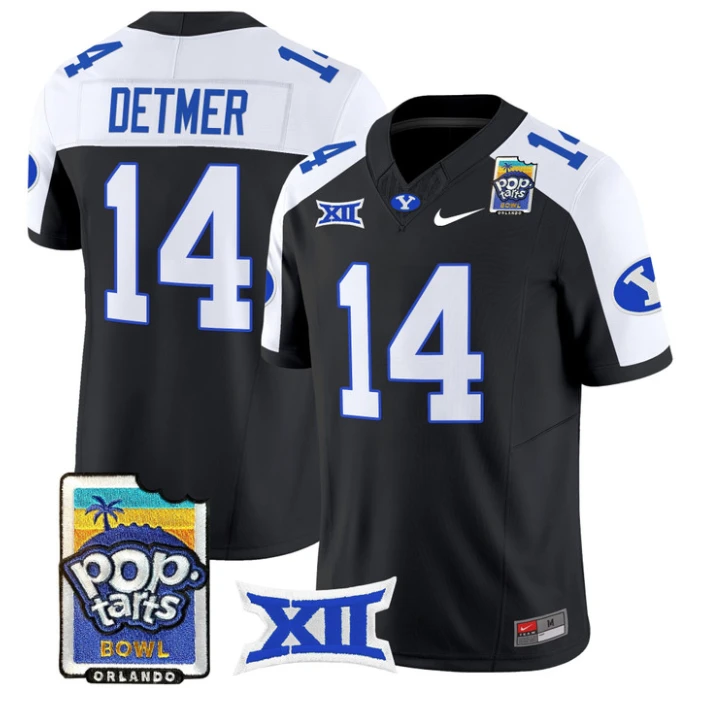 Ty Detmer Jersey #14 BYU Cougars 2025 Pop-Tarts Patch Vapor Stitched by My Store NCAA Football Jerseys