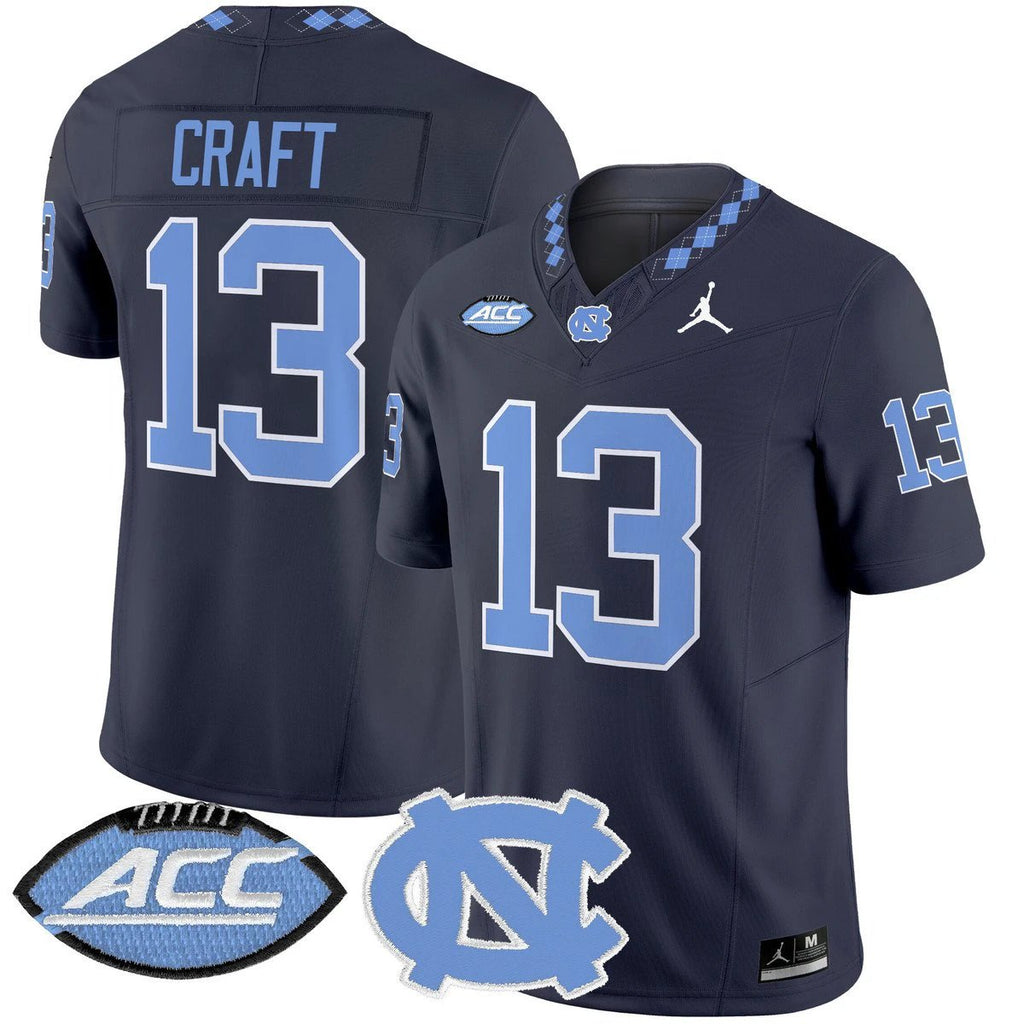 Tylee Craft Jersey #13 North Carolina Tar Heels 2025 Limited Stitched Navy Alter by My Store NCAA Football Jerseys