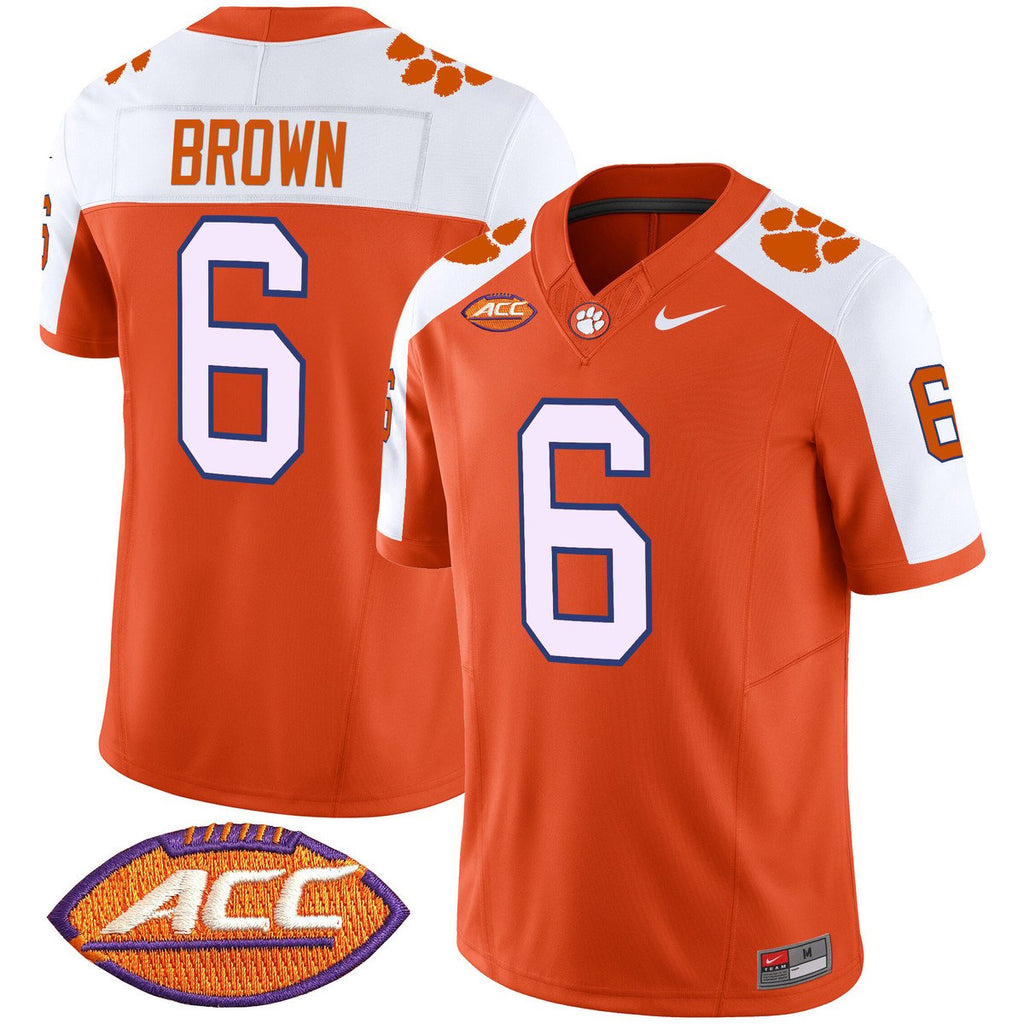 Tyler Brown Jersey #6 Clemson Tigers 2025 Vapor Limited Stitched Orange Alter by My Store NCAA Football Jerseys