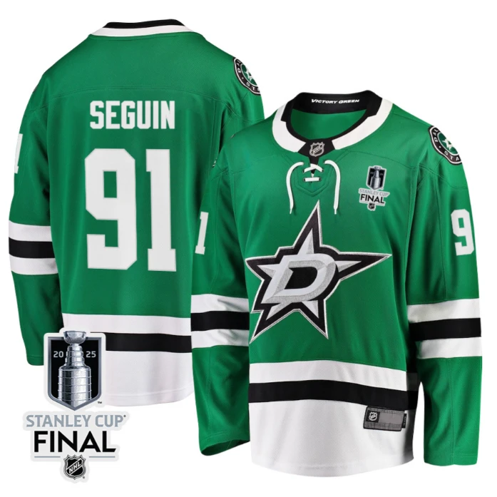 Tyler Seguin 91 Dallas Stars 2025 STANLEY CUP Final Patch Home Men Jersey Black by Hockey David