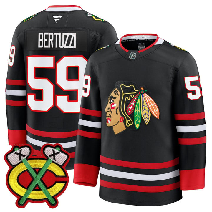 Tyler Bertuzzi Jersey #59 Chicago Blackhawks 2025-26 Premium Stitched by Hockey David