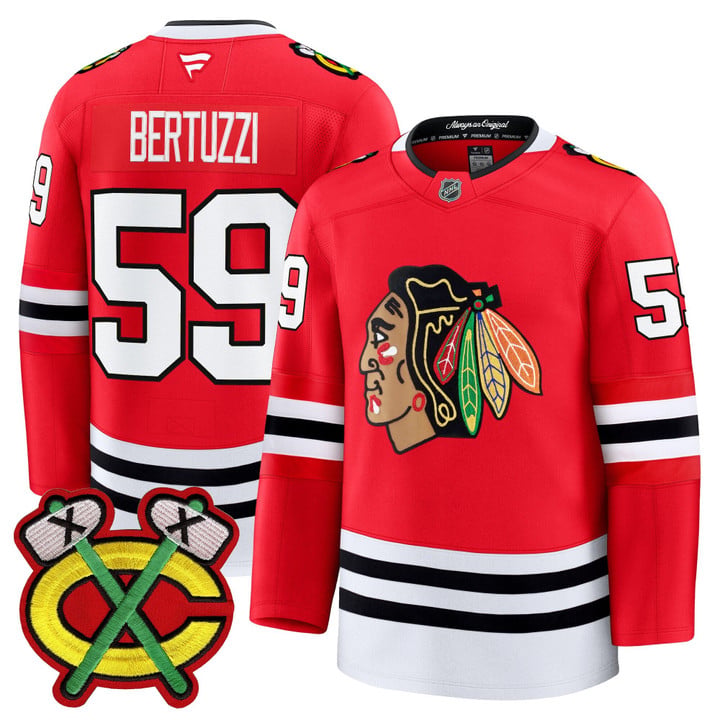 Tyler Bertuzzi Jersey #59 Chicago Blackhawks 2025-26 Premium Stitched by Hockey David