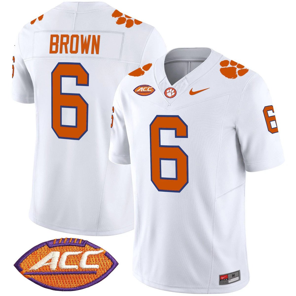 Tyler Brown Jersey #6 Clemson Tigers 2025 Vapor Limited Stitched by My Store NCAA Football Jerseys
