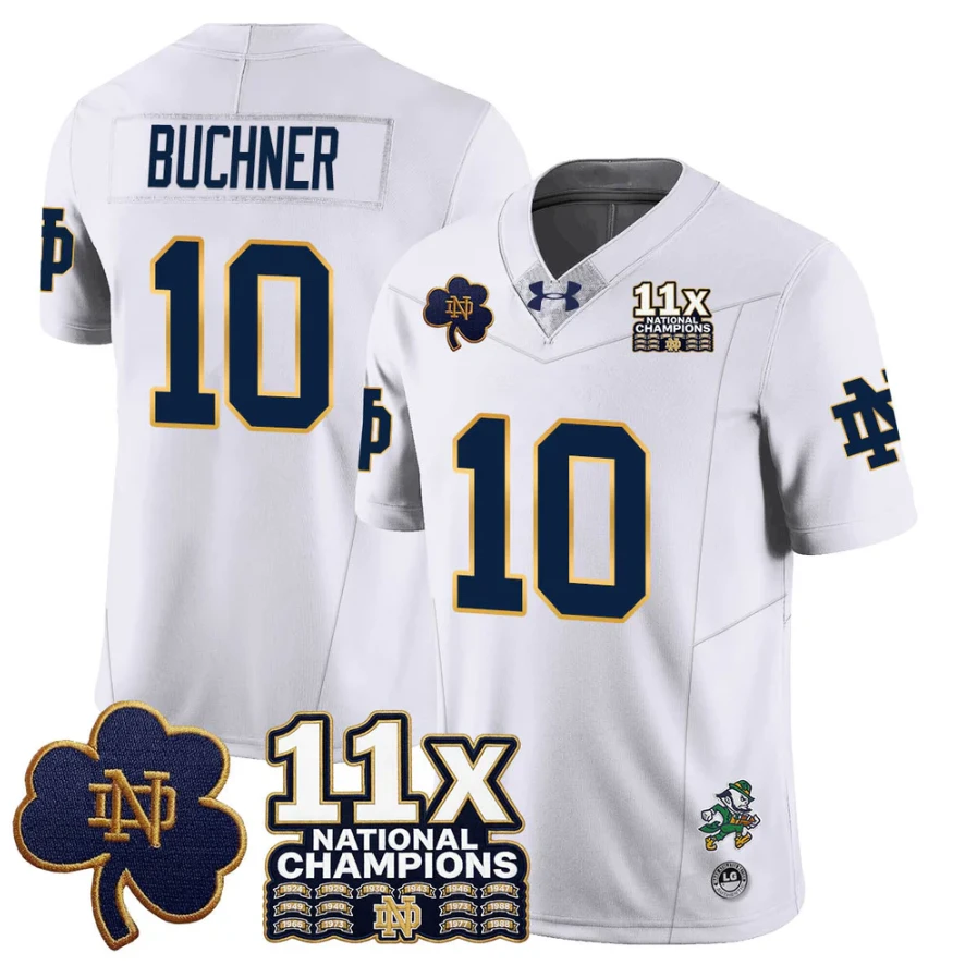 Tyler Buchner Jersey #10 Notre Dame 11x-Time National Champions Stitched by My Store NCAA Football Jerseys