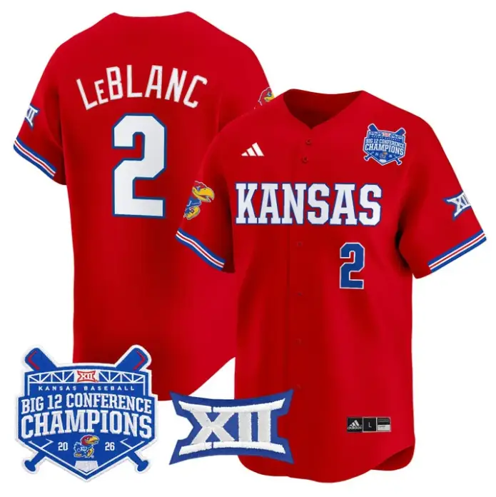 Tyson LeBlanc Jersey #2 Kansas Jayhawks Big 12 Champions 2026 Stitched by My Store